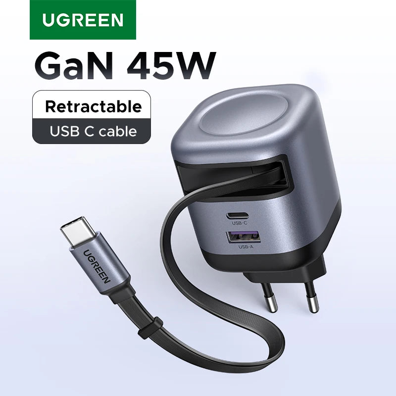 UGREEN PD 3.0 USB-C Retractable Charger – iPhone & MacBook