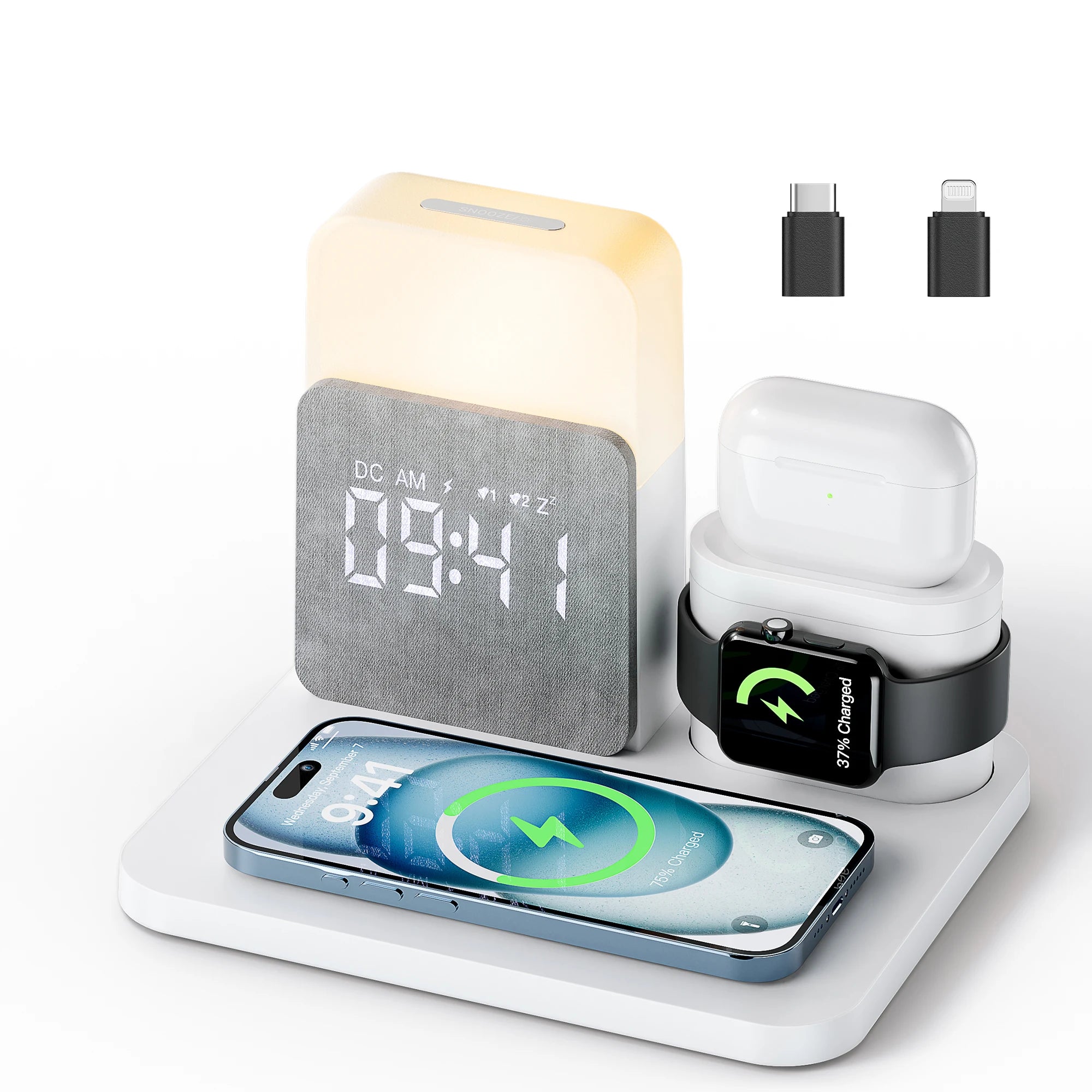 7-in-1 MagSafe Wireless Charger – Alarm & Night Light