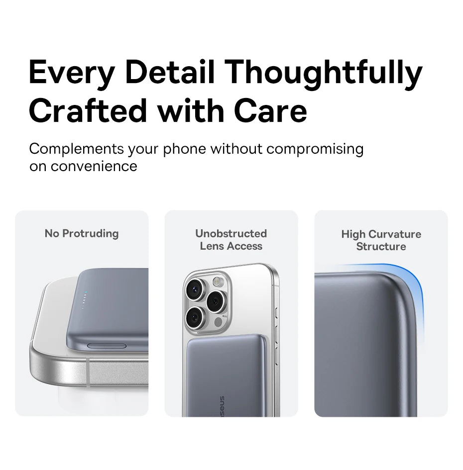 Ultra-Slim Baseus Magnetic Power Bank – 5000mAh