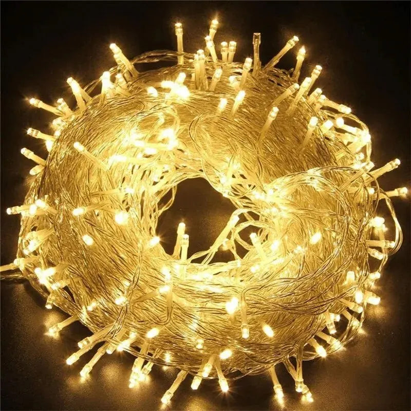 LED Garland String Lights 10m 30m 50m 100m Christmas Tree Wedding Decoration Waterproof Fairy Light Indoor Outdoor 220V EU Lamp