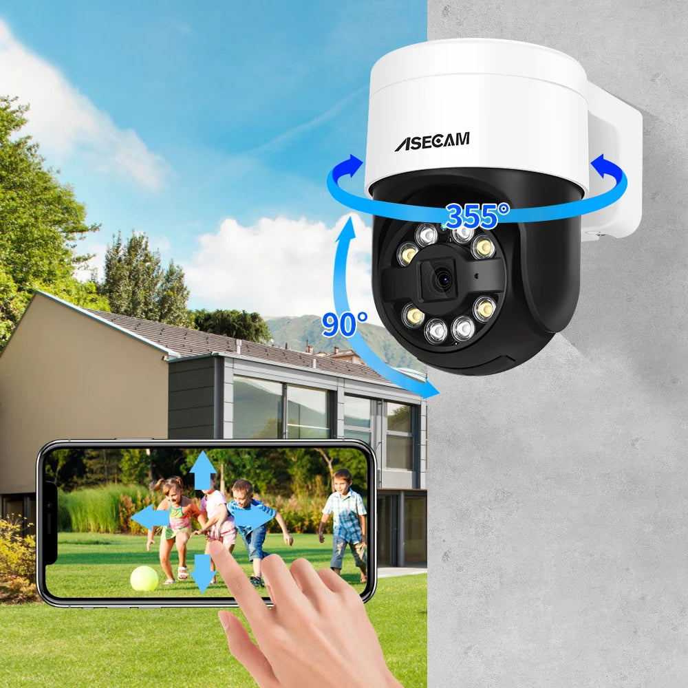 Outdoor PTZ Security Camera – 8MP 4K, AI Face Detection, Color Night Vision