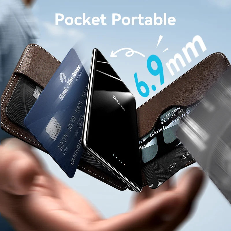 Slim KUULAA Magnetic Power Bank – Wireless for MagSafe