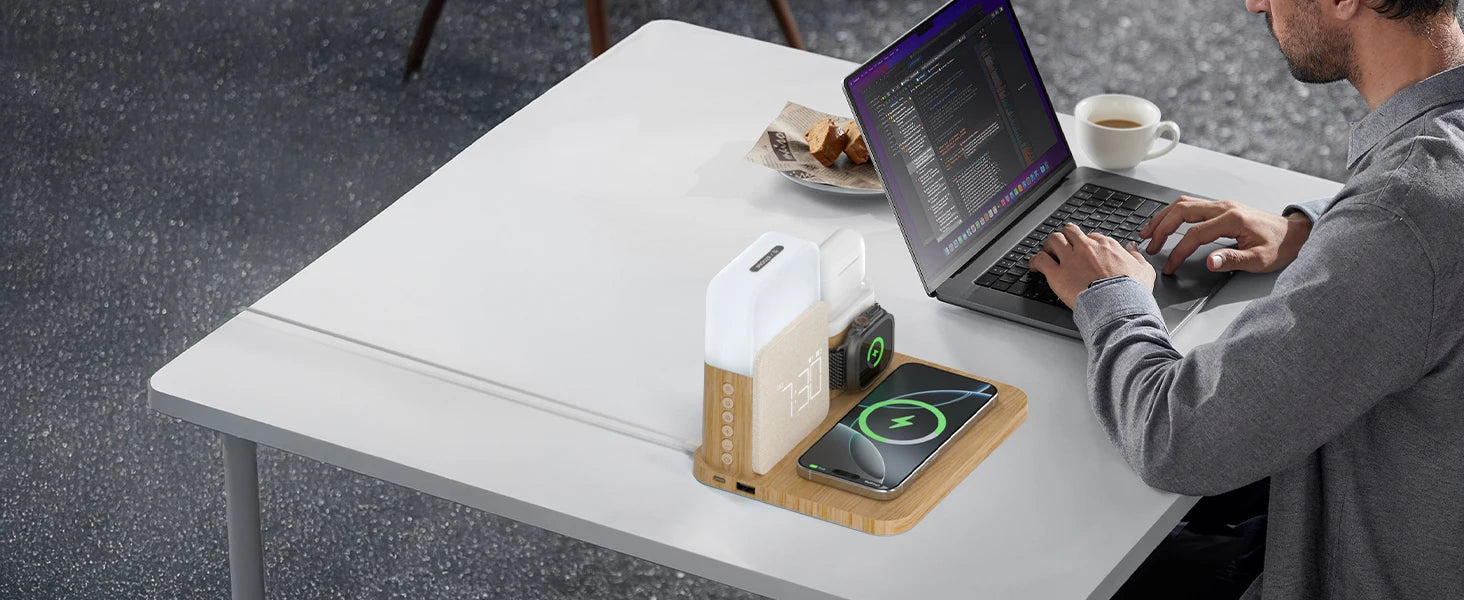 7-in-1 MagSafe Wireless Charger – Alarm & Night Light