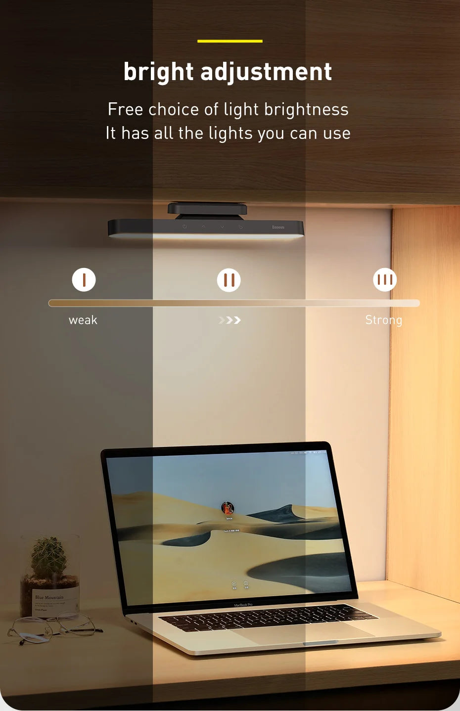 Baseus Magnetic LED Desk Lamp – Rechargeable & Dimmable Light for Modern Workspaces
