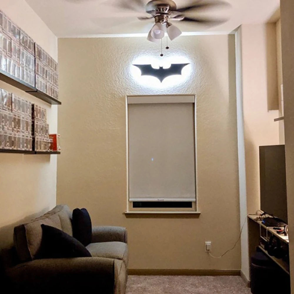 3D Bat Wall Lamp – RGB LED, Remote Control