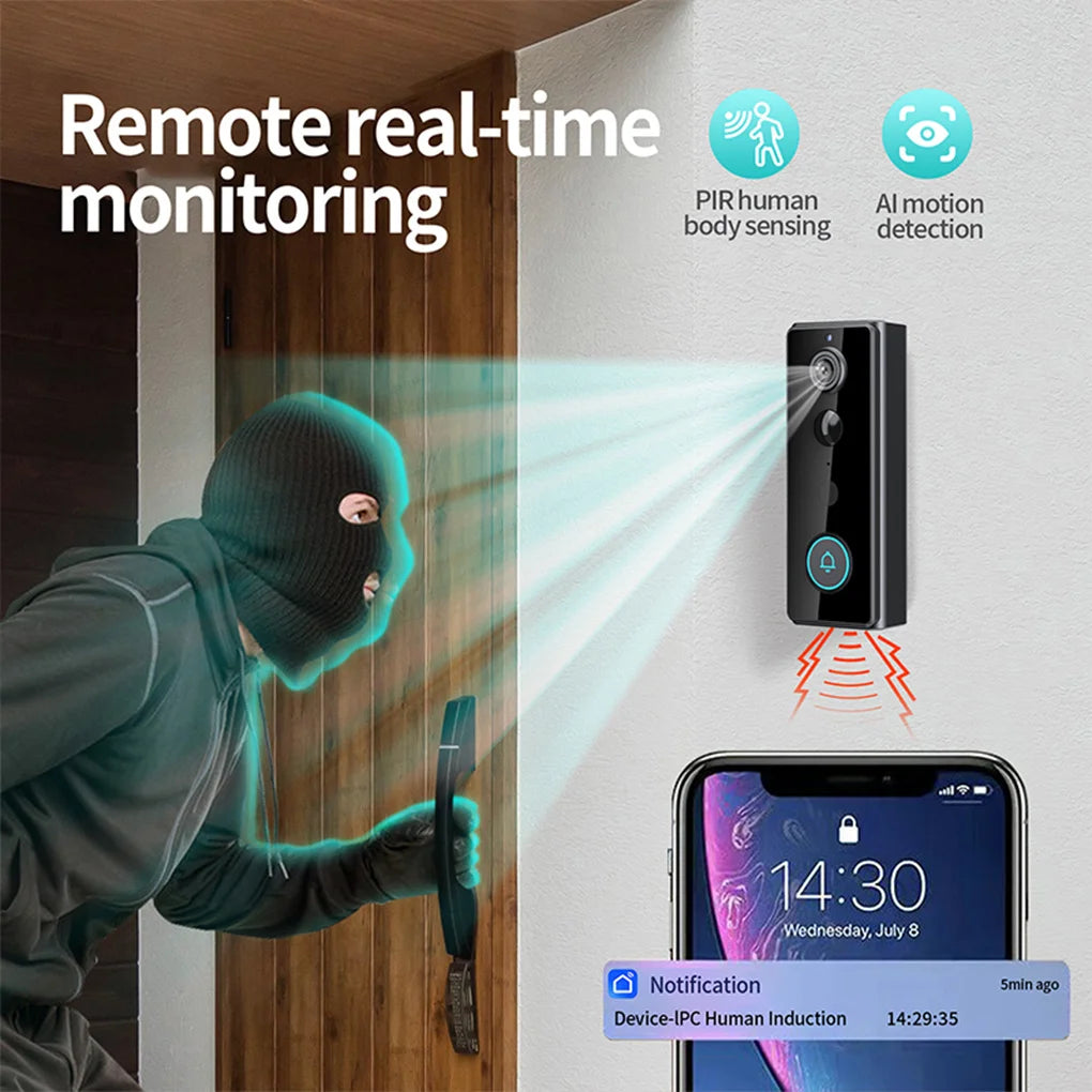 Wireless Smart Doorbell with Camera – WiFi & Night Vision
