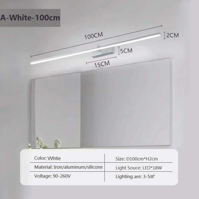 Indoor LED Wall Light – Mirror Decor, 60–100cm
