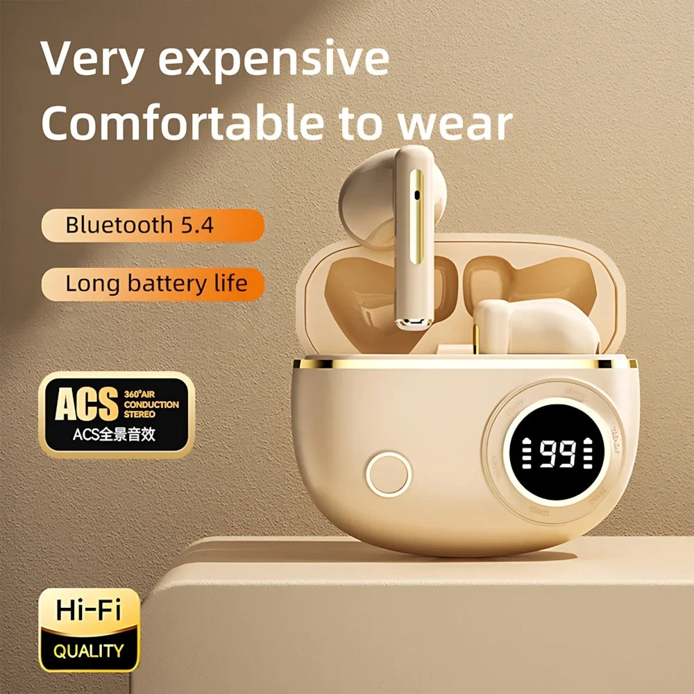 TWS Wireless Bluetooth Earbuds – LED Display, Noise Reduction & IPX Waterproof Sports Headphones