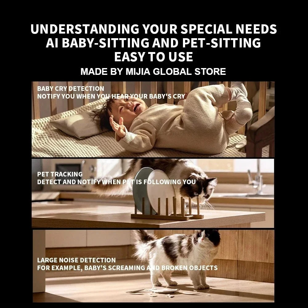 Xiaomi Smart Camera C700 8MP 4K Ultra HD Indoor WiFi 6 AI Human Detection Baby Cry Alert 2-WayTalk Night Vision Mi Home Security