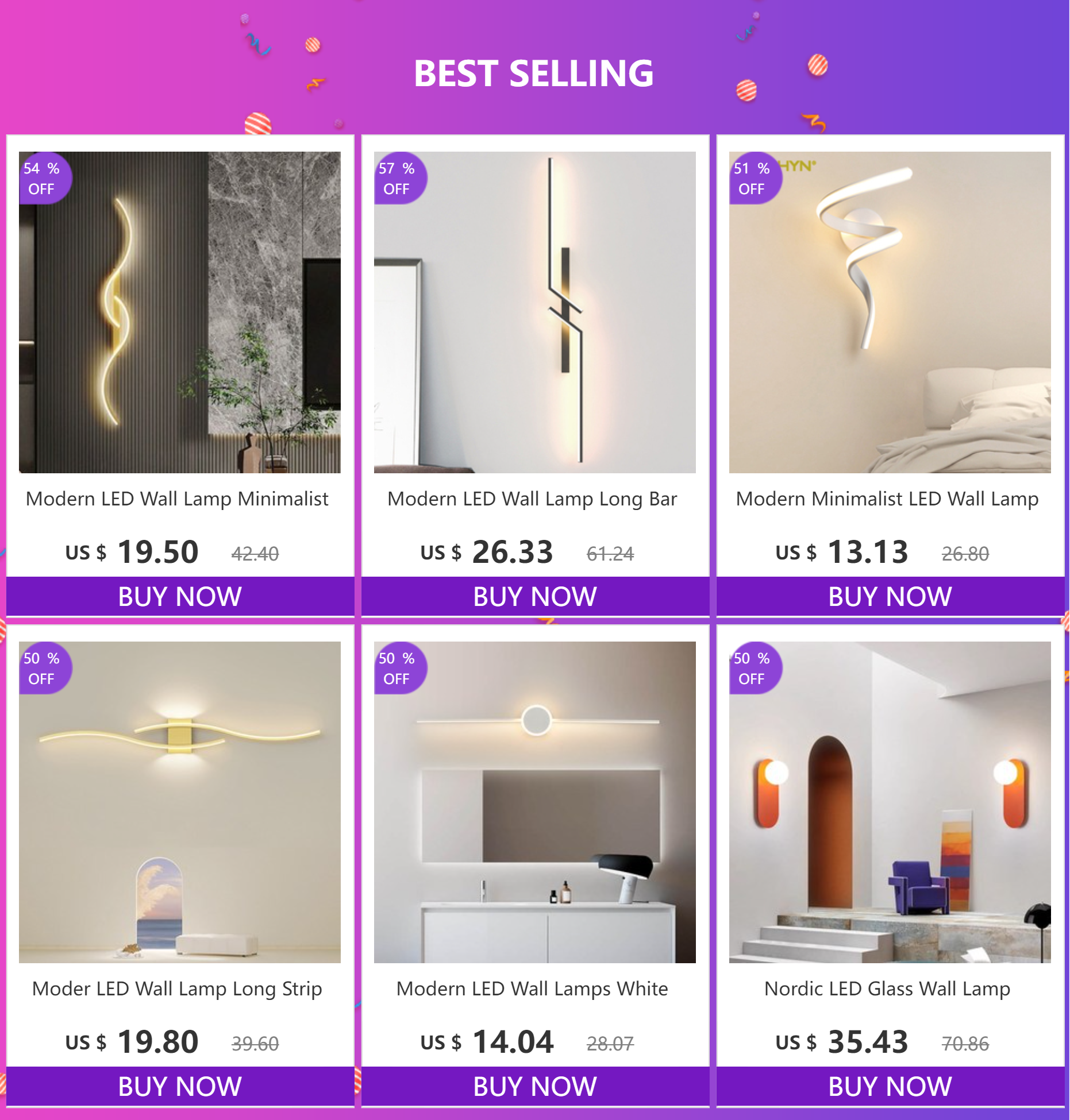 Modern Minimalist Wall Lamp – LED Strip for Home
