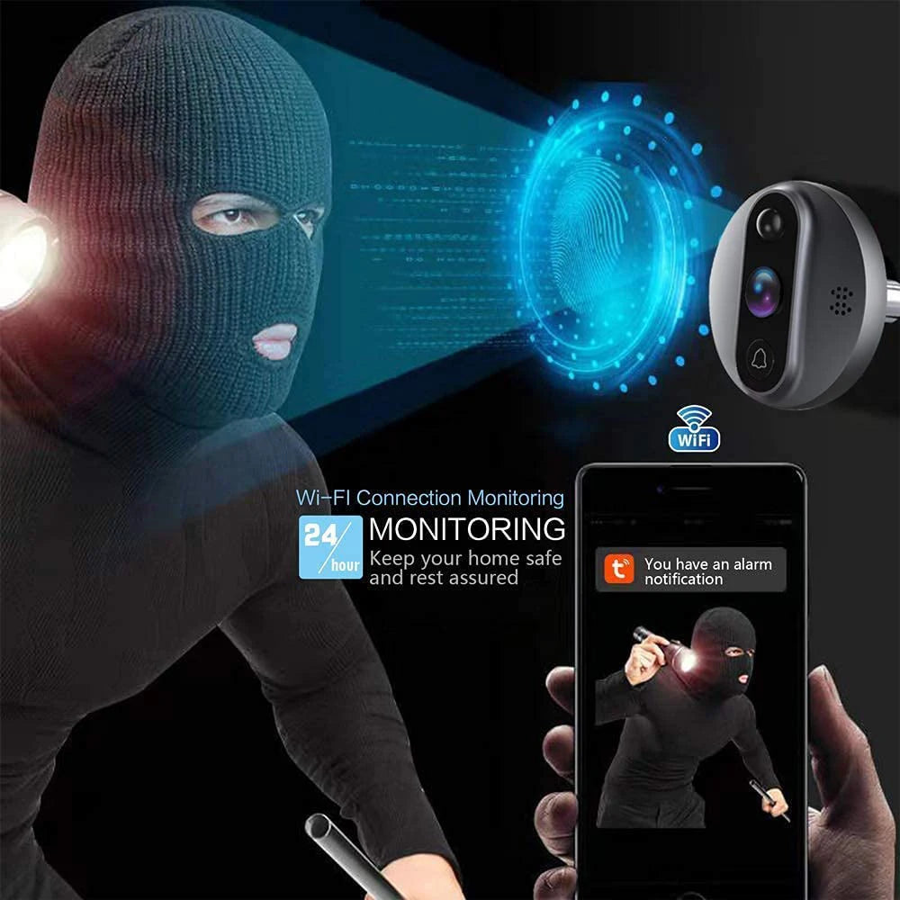 3MP Smart WiFi Doorbell Camera – PIR Motion & 5000mAh Battery