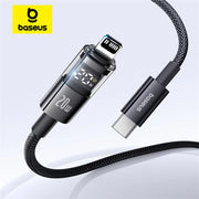 Baseus 20W USB-C Cable for iPhone & iPad – Fast Charge with LED Display