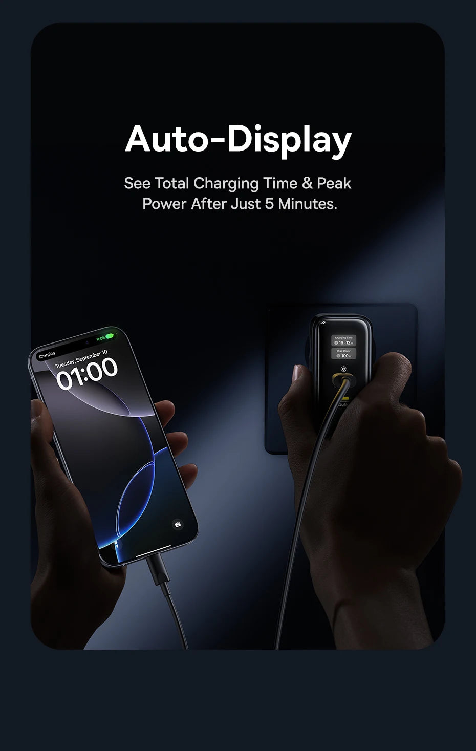 Baseus 100W Fast Charging Display Charger – USB-C for Phone & Tablet