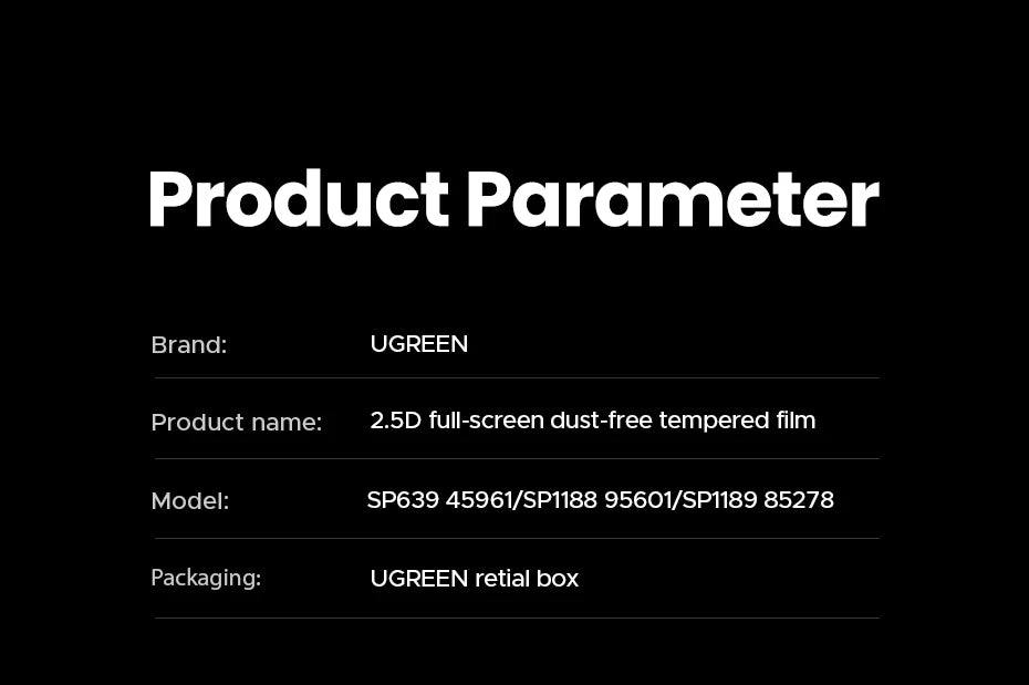 iPhone 17 Pro Max Tempered Glass – UGREEN 2PCS Dust-Free Screen Film