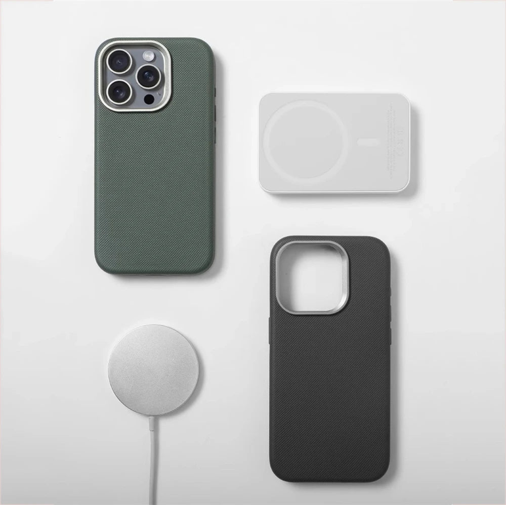 Premium Leather & Alloy iPhone Case – MagSafe Ready