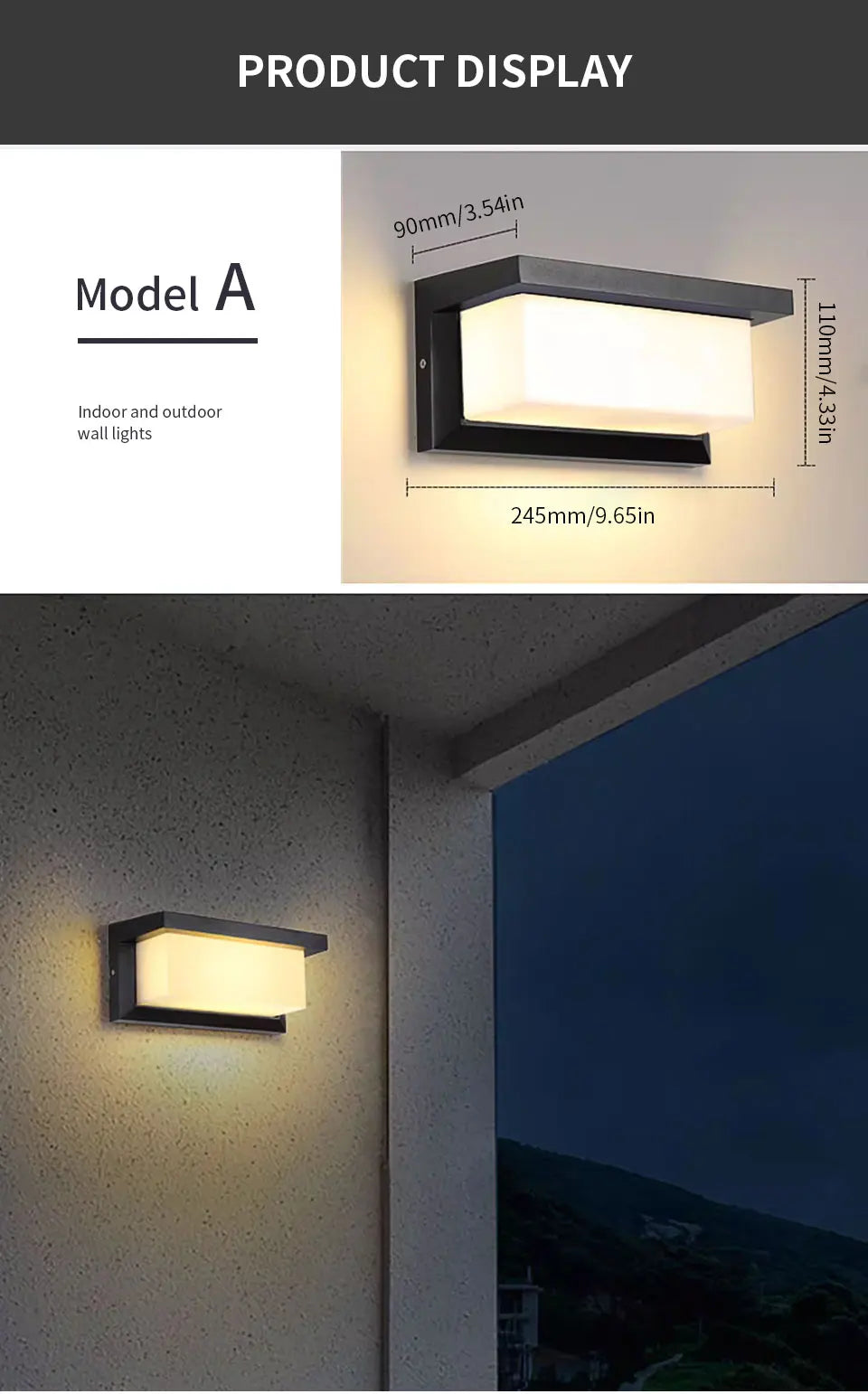 Outdoor Wall Light – Modern LED, AC110-220V, Sensor