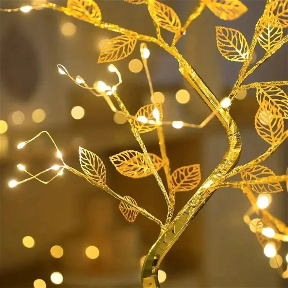 LED Rose Leaf Table Lamp – USB Fairy Light for Home & Bedroom Decor