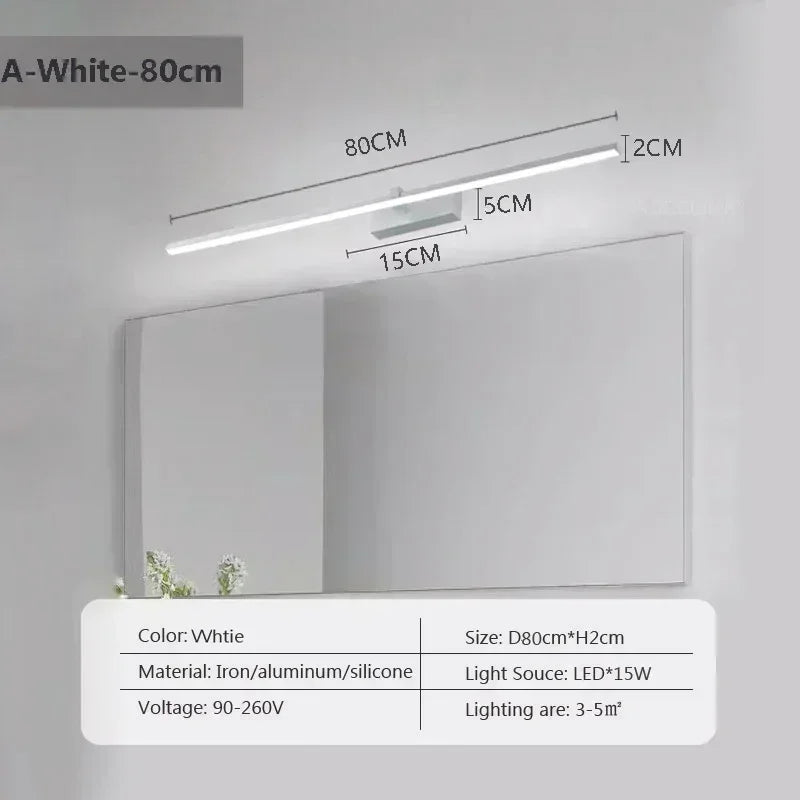 Indoor LED Wall Light – Mirror Decor, 60–100cm