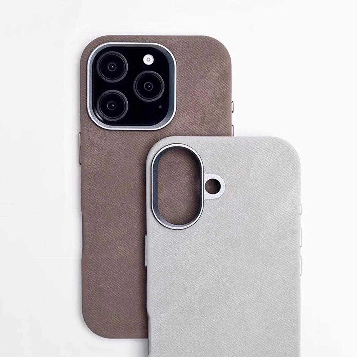 Luxury Fiber Leather Magnetic Shockproof Case – iPhone 15–17 Series