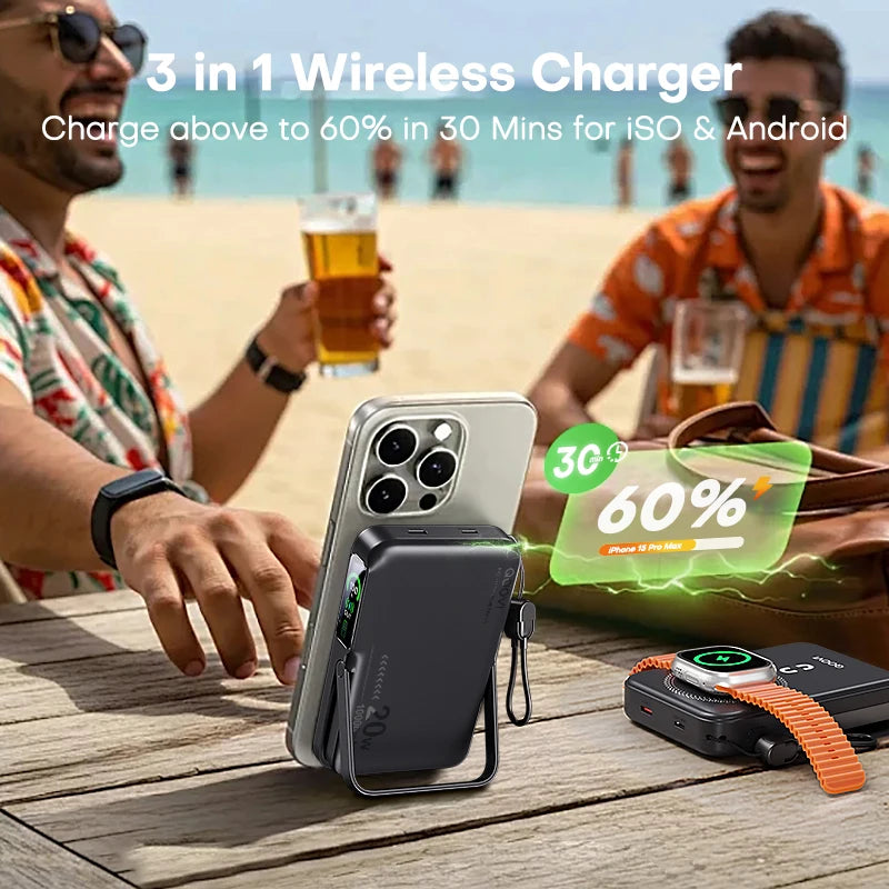 QOOVI Qi2 20W Wireless Power Bank 10000mAh
