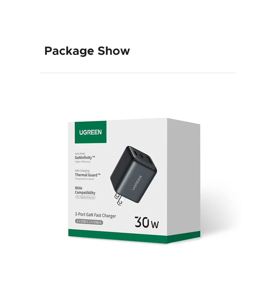UGREEN GaN Mini Charger – 20W/30W PD 3.0 USB-C
