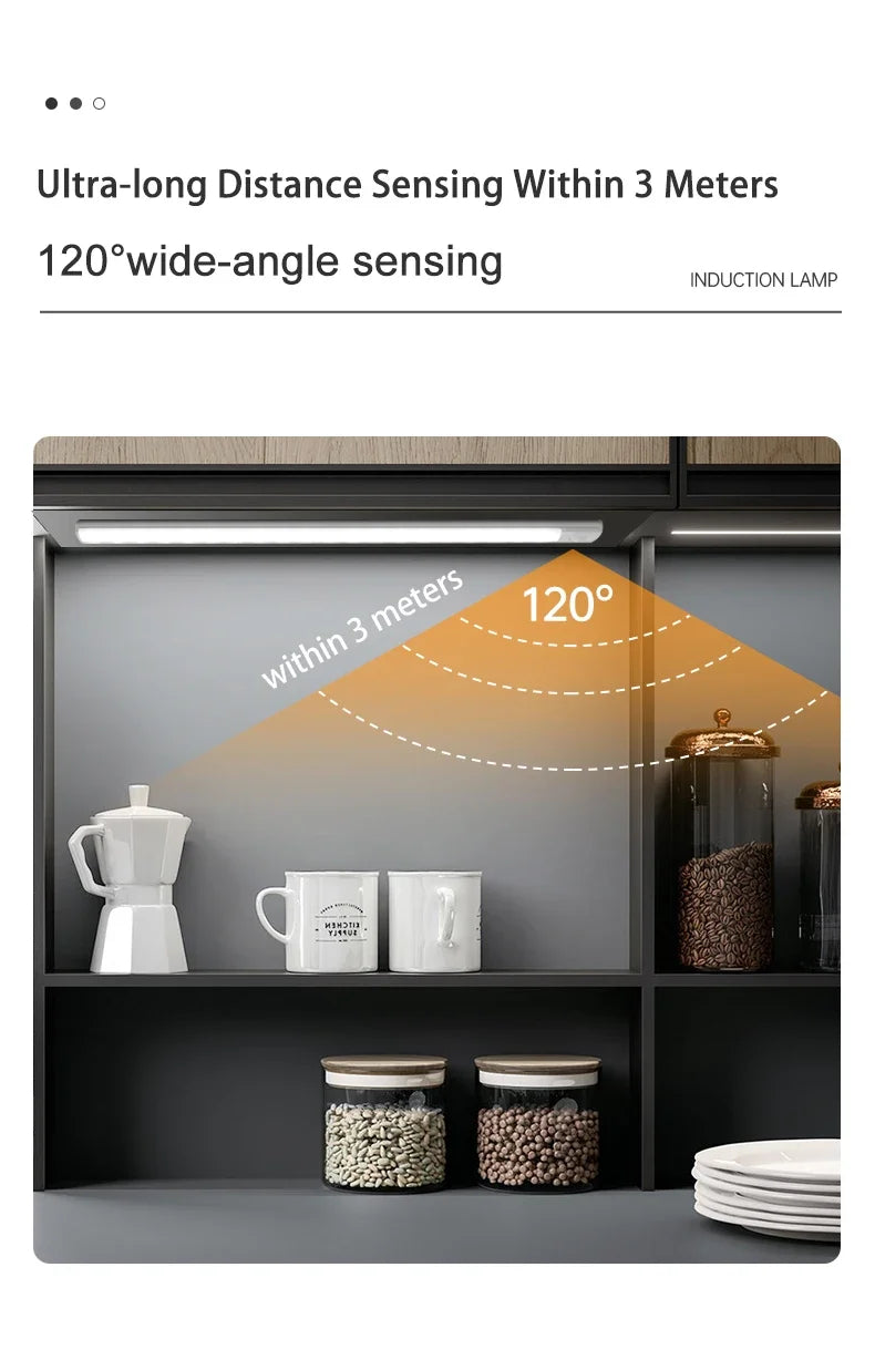 3-in-1 Under Cabinet LED Light – Motion Sensor, USB Rechargeable (Multiple Lengths)