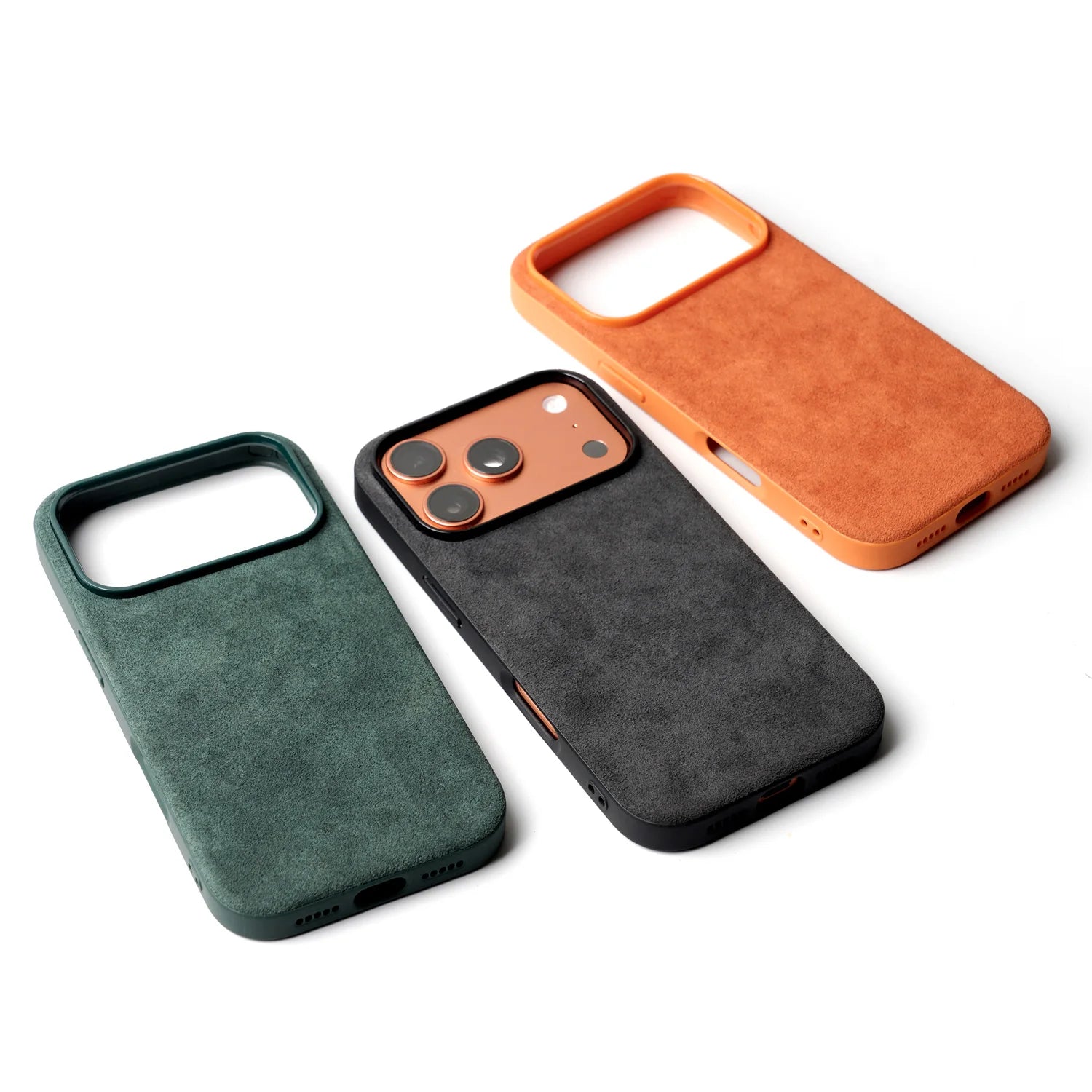 Alcantara Suede-Style MagSafe Case for iPhone 15–17 Series – Luxury Business Cover
