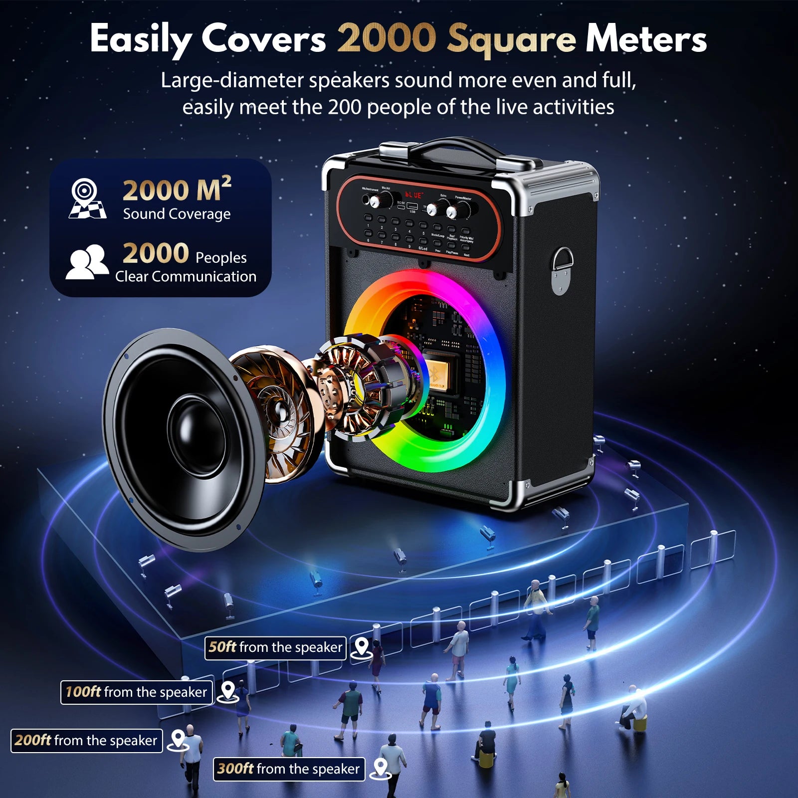 S68 Kara Ok with 2 Microphones, Portable Bluetooth 5.3 Kara Ok Speaker, Suitable for Outdoor Activities, Parties and Parties