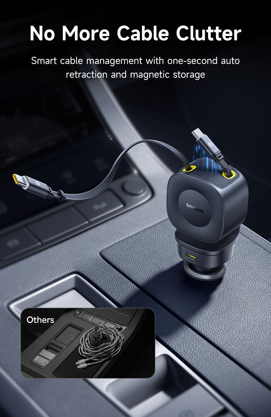 Baseus 4-Port USB-C Car Charger – PD Fast Charge