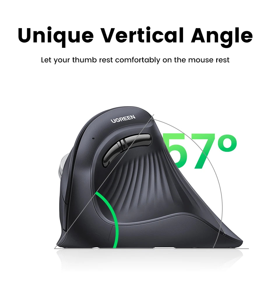 UGREEN Bluetooth & 2.4G Vertical Mouse for PC & MacBook