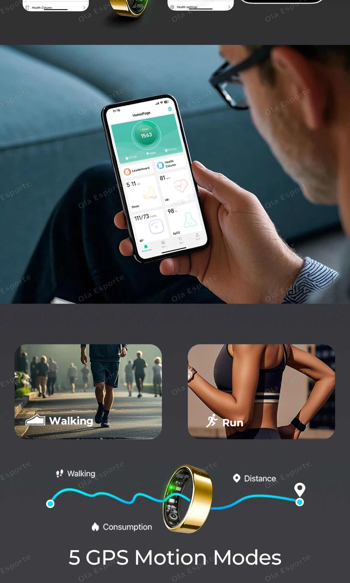 Smart Ring 2025 – Health & Fitness Tracker, Waterproof IP68