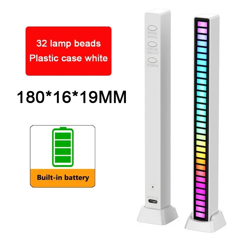 RGB LED Strip Light Music Sound Control Pickup Rhythm Ambient Lamp Atmosphere Night Lights For Bar Car Room TV Gaming Decoration