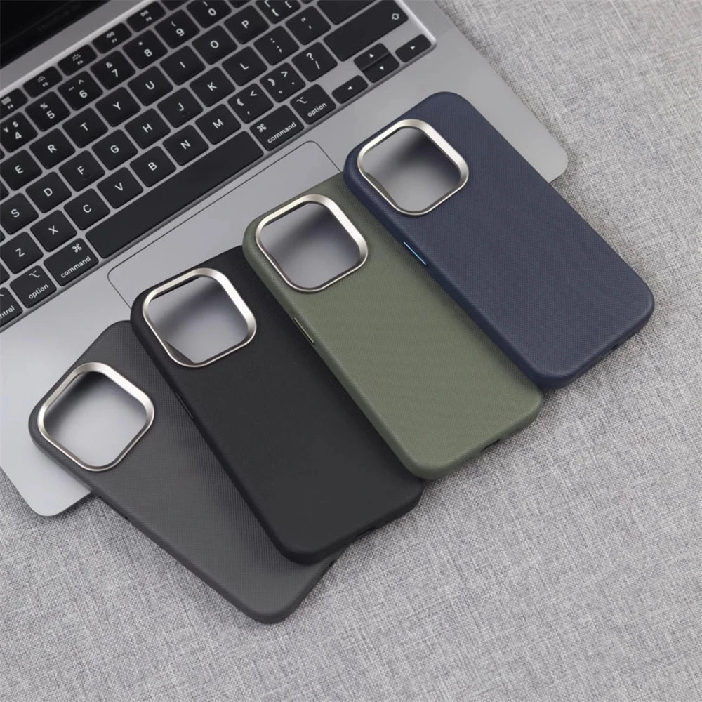 Premium Leather & Alloy iPhone Case – MagSafe Ready