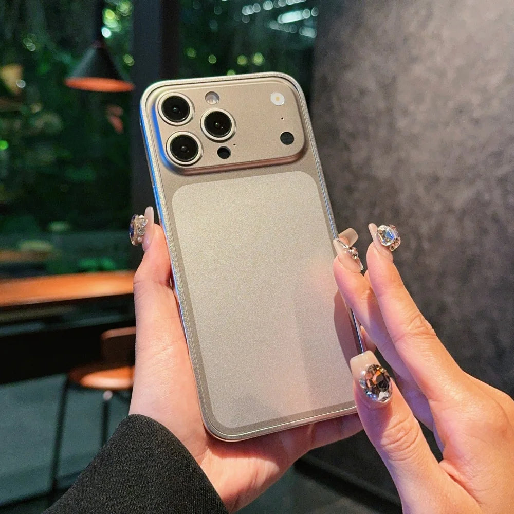 Metal Alloy Frame Backplane Slim Case for iPhone 16 15 14 13 12 Pro Max Instantly Change Upgrade 17Pro/17 Pro Max Matte Cover