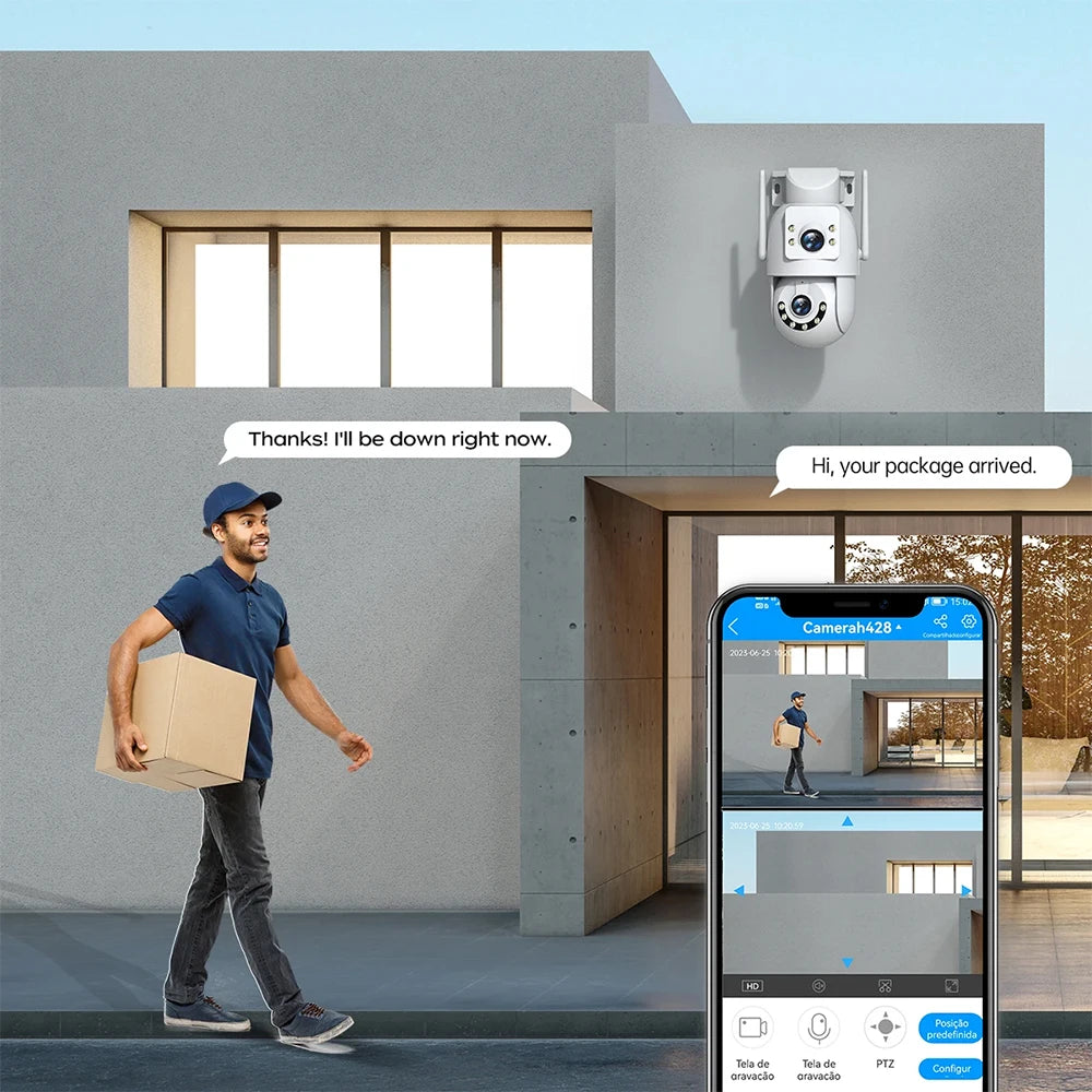 JOOAN 4K 8MP Outdoor PTZ Security Camera – Dual Lens AI Tracking