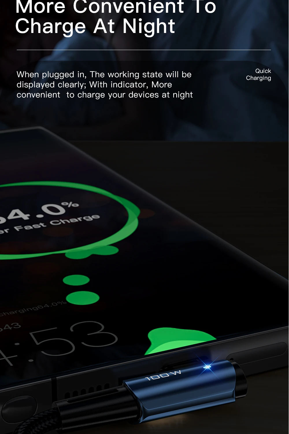 Essager 100W USB-C Cable – 90° Fast Charging & Data Wire