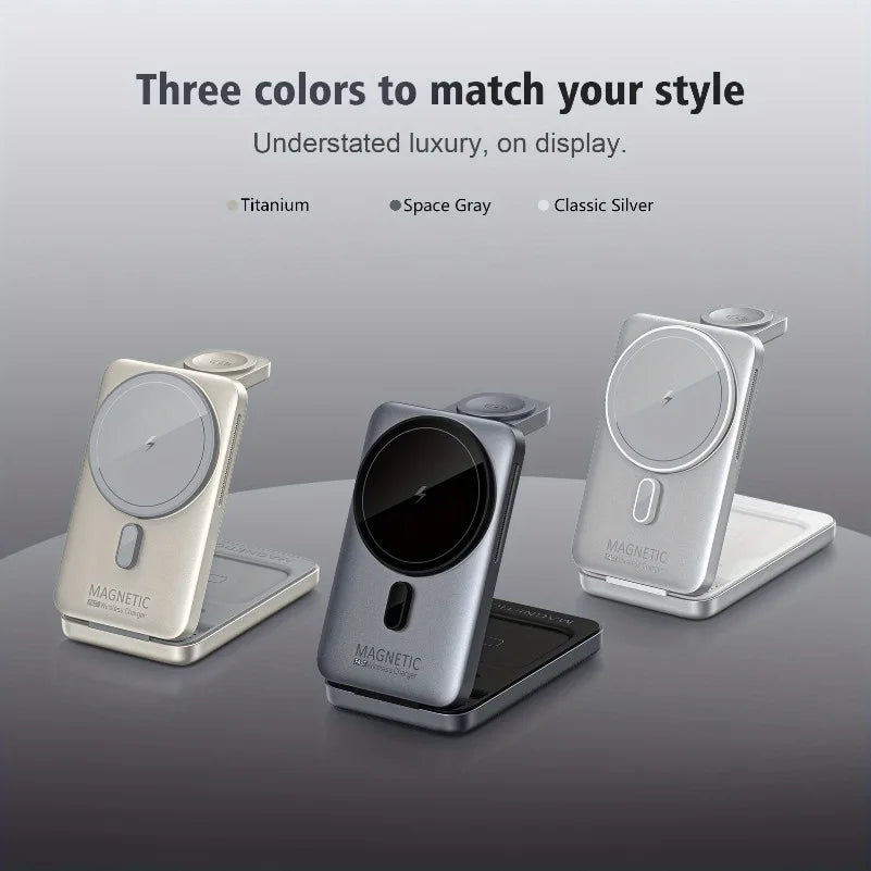 3-in-1 MagSafe Wireless Charger Stand – Foldable Design