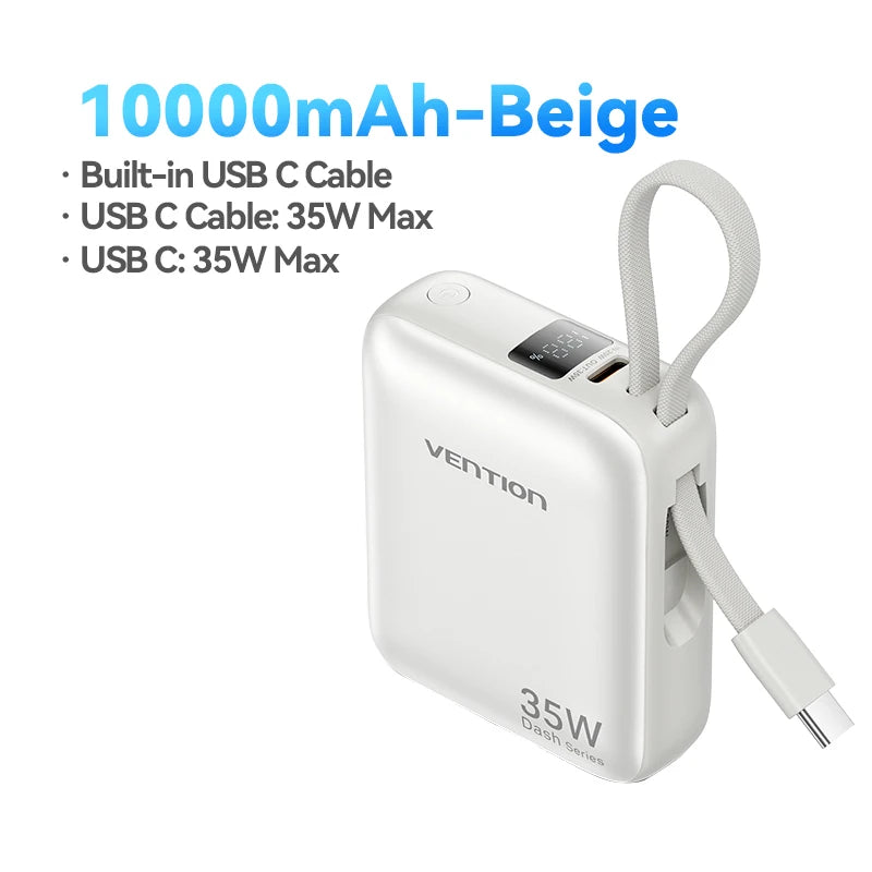 Vention 35W Mini Power Bank 10000mAh Fast Charging