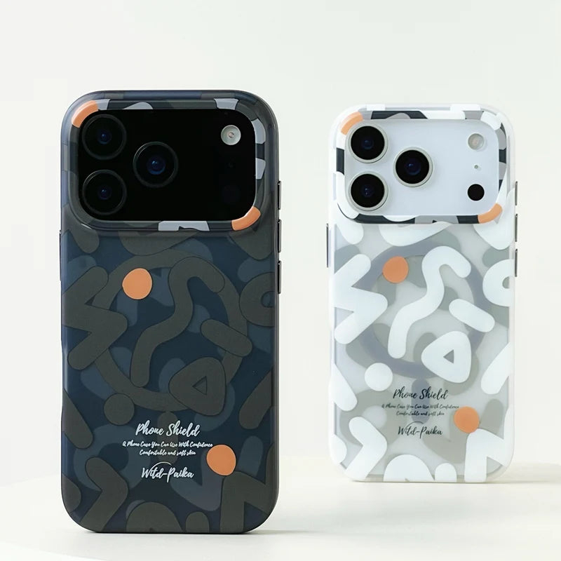Geometric Graffiti MagSafe iPhone Case – Shockproof
