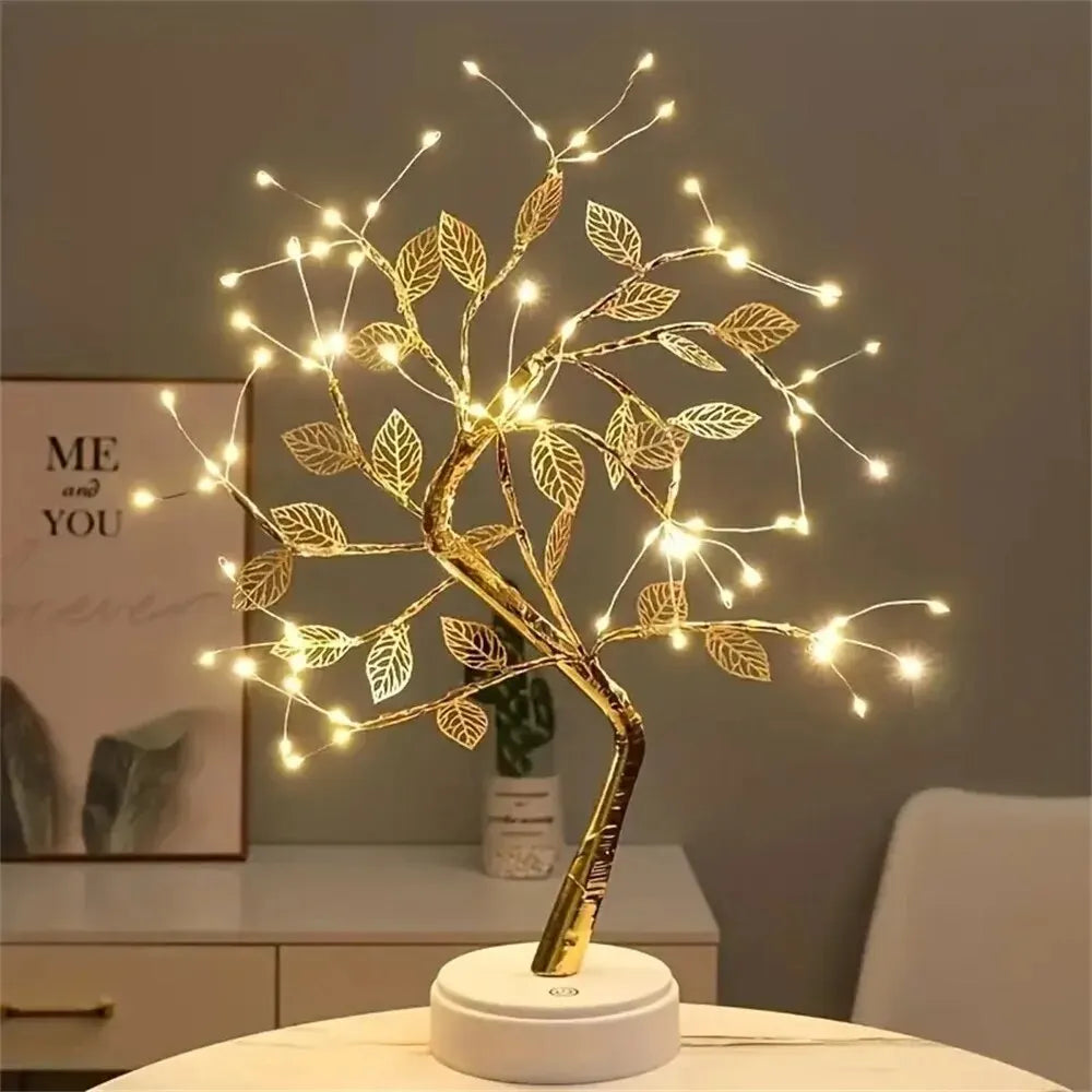 LED Rose Leaf Table Lamp – USB Fairy Light for Home & Bedroom Decor