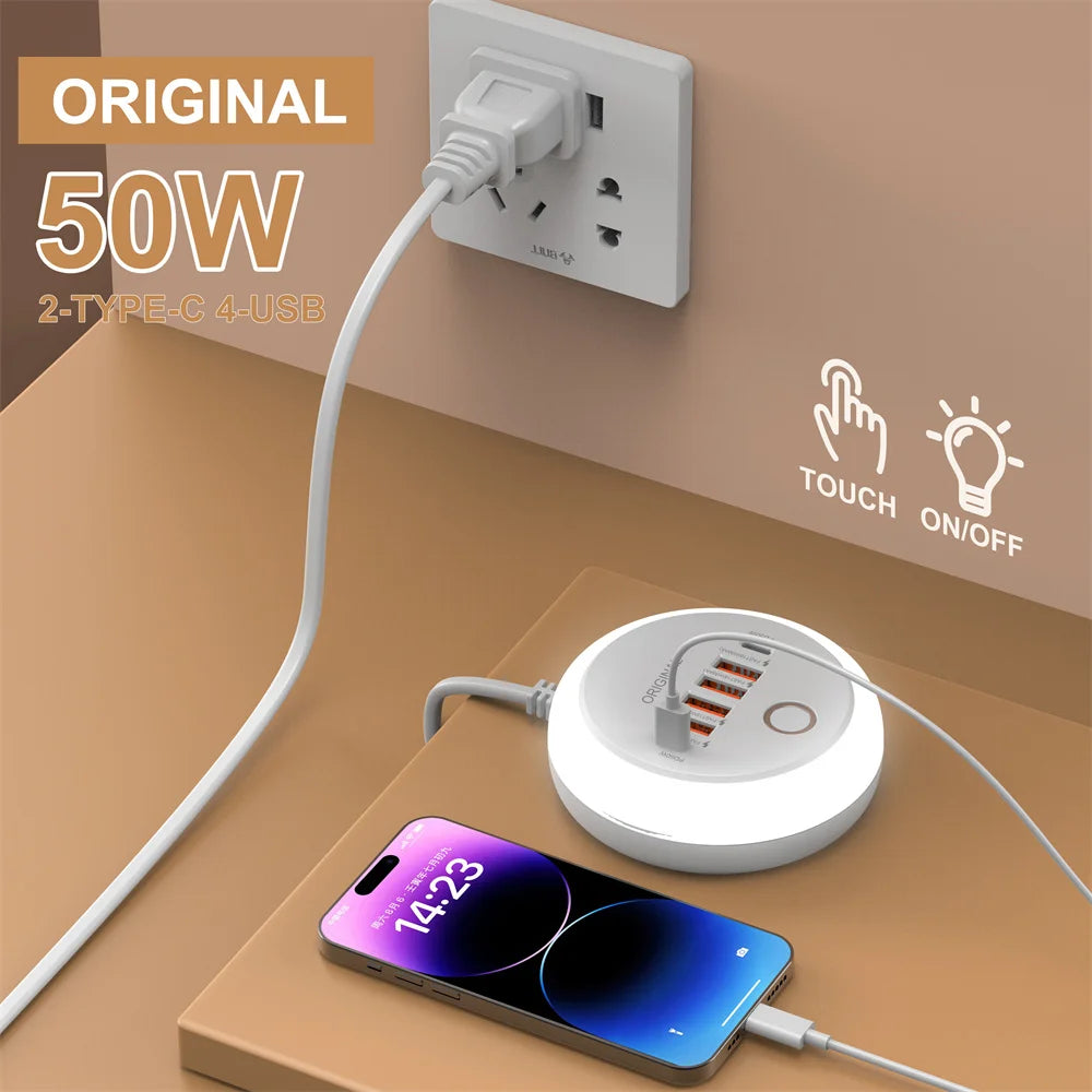 50W USB Multi-Port Charger – Quick Charge for Phones