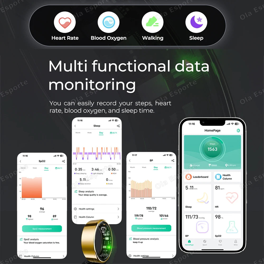 Smart Ring 2025 – Health & Fitness Tracker, Waterproof IP68
