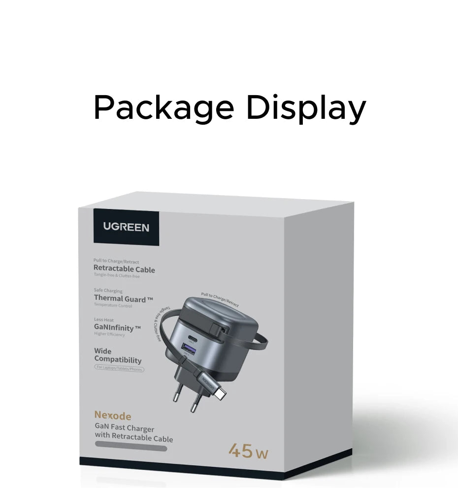 UGREEN PD 3.0 USB-C Retractable Charger – iPhone & MacBook