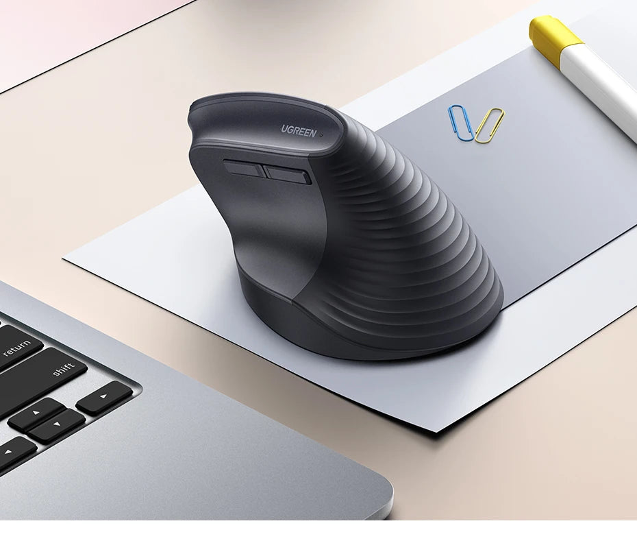 UGREEN Vertical Wireless Mouse – Ergonomic 2.4G, 4000DPI, 6 Silent Buttons