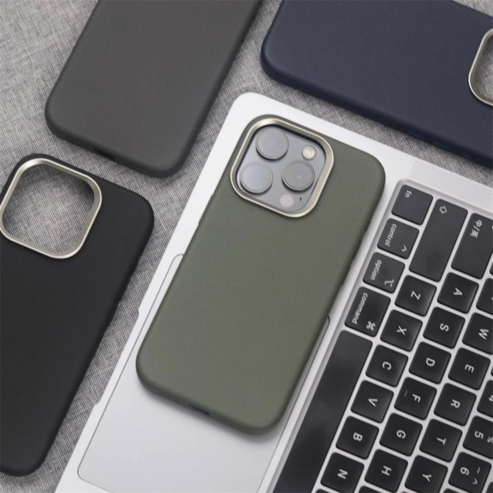 Premium Leather & Alloy iPhone Case – MagSafe Ready