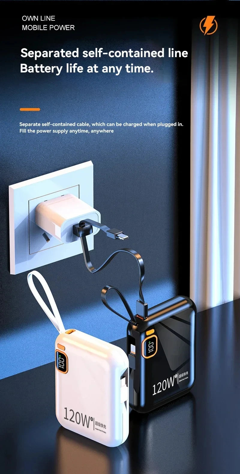 200000mAh 120W Power Bank – Portable USB-C Fast Charging for Phones