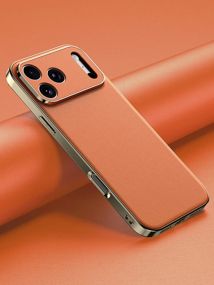 Luxury Leather Protective Case – iPhone 16 & 17 Series