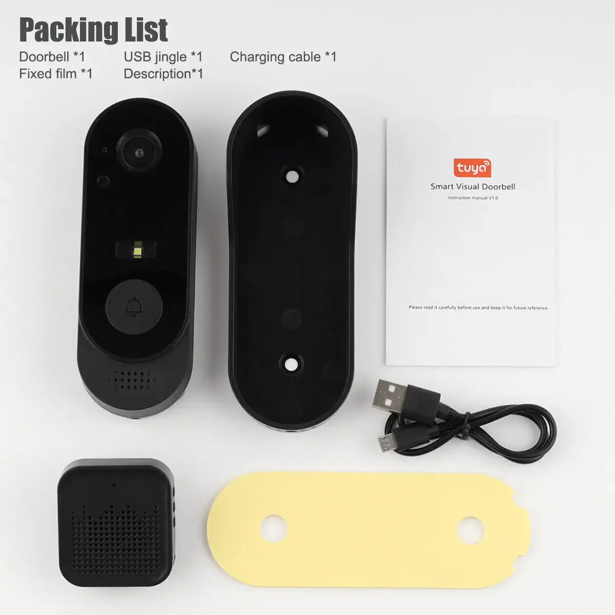 Tuya WiFi Doorbell Bundle – HD Video, Outdoor Camera & Smart Intercom