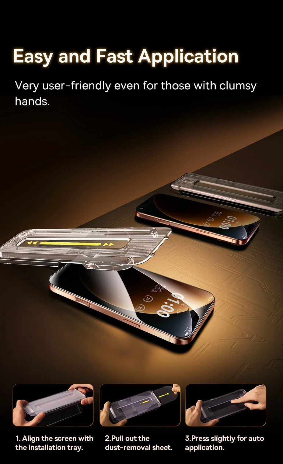Baseus 0.4mm Corning Tempered Glass for iPhone 17 16 15 14 13 Pro Max Plus Screen Protector Anti-Peeping Auto Installation Film