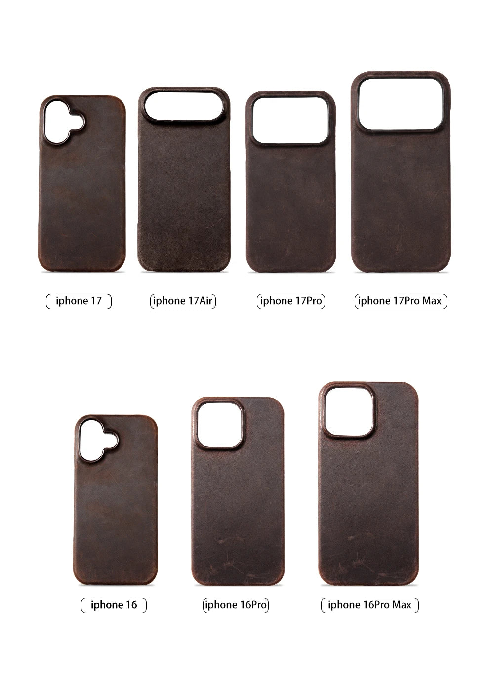 Retro Genuine Pull-Up Leather Magnetic Case – iPhone 15–17 Series